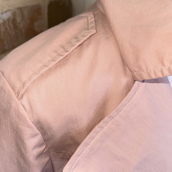 Sandro Peach Tan Short Trench Utility Jacket Self Tie Cotton Blend - Picture 11 of 13